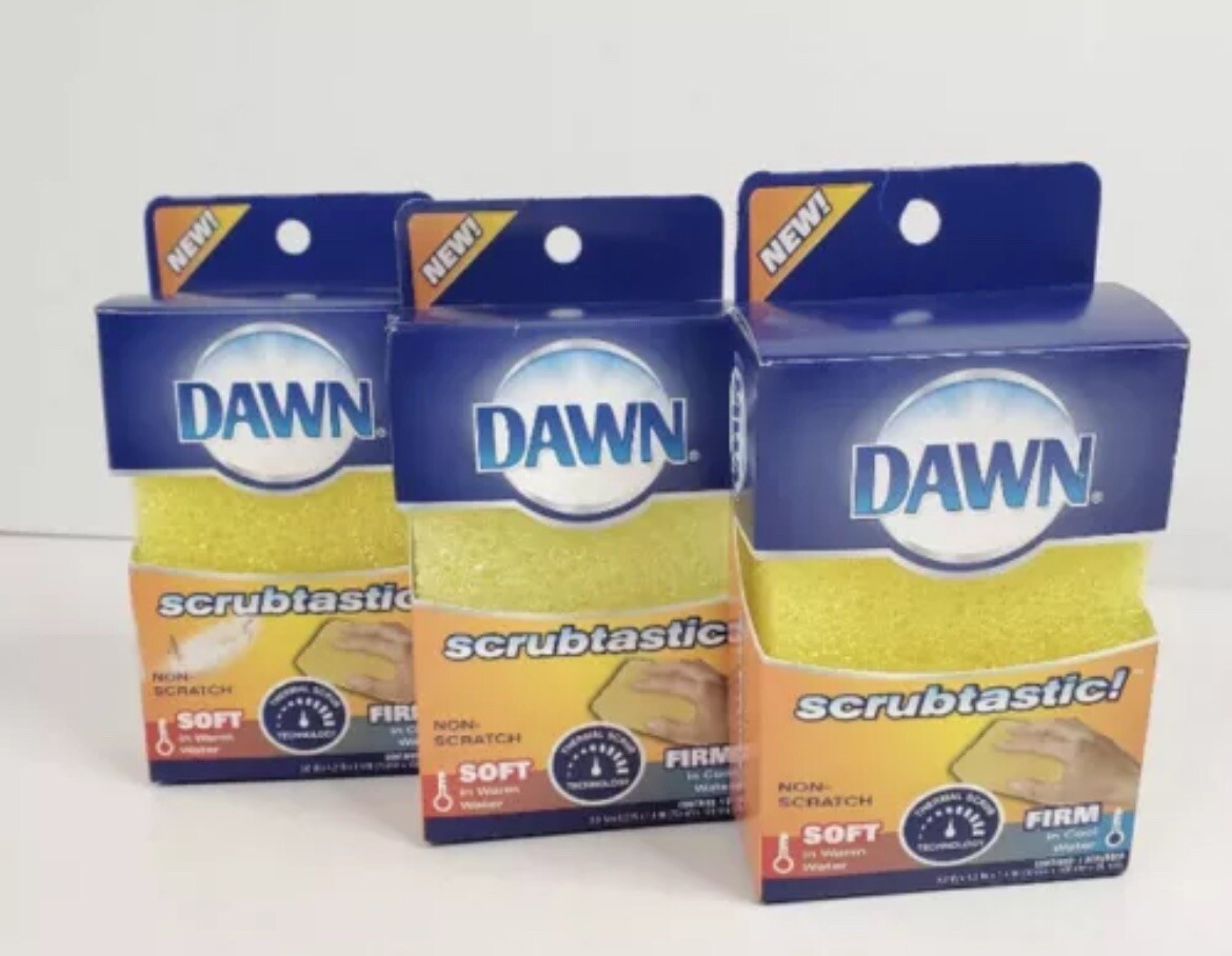 3 Pk Dawn Scrubtastic Scrubber SpongeThermal Technology Non Scratch