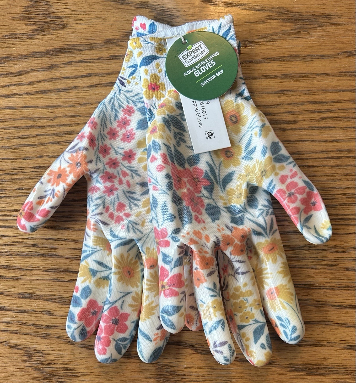 Expert Gardener Garden Gloves Women’s Nitrile Dipped Floral S/M