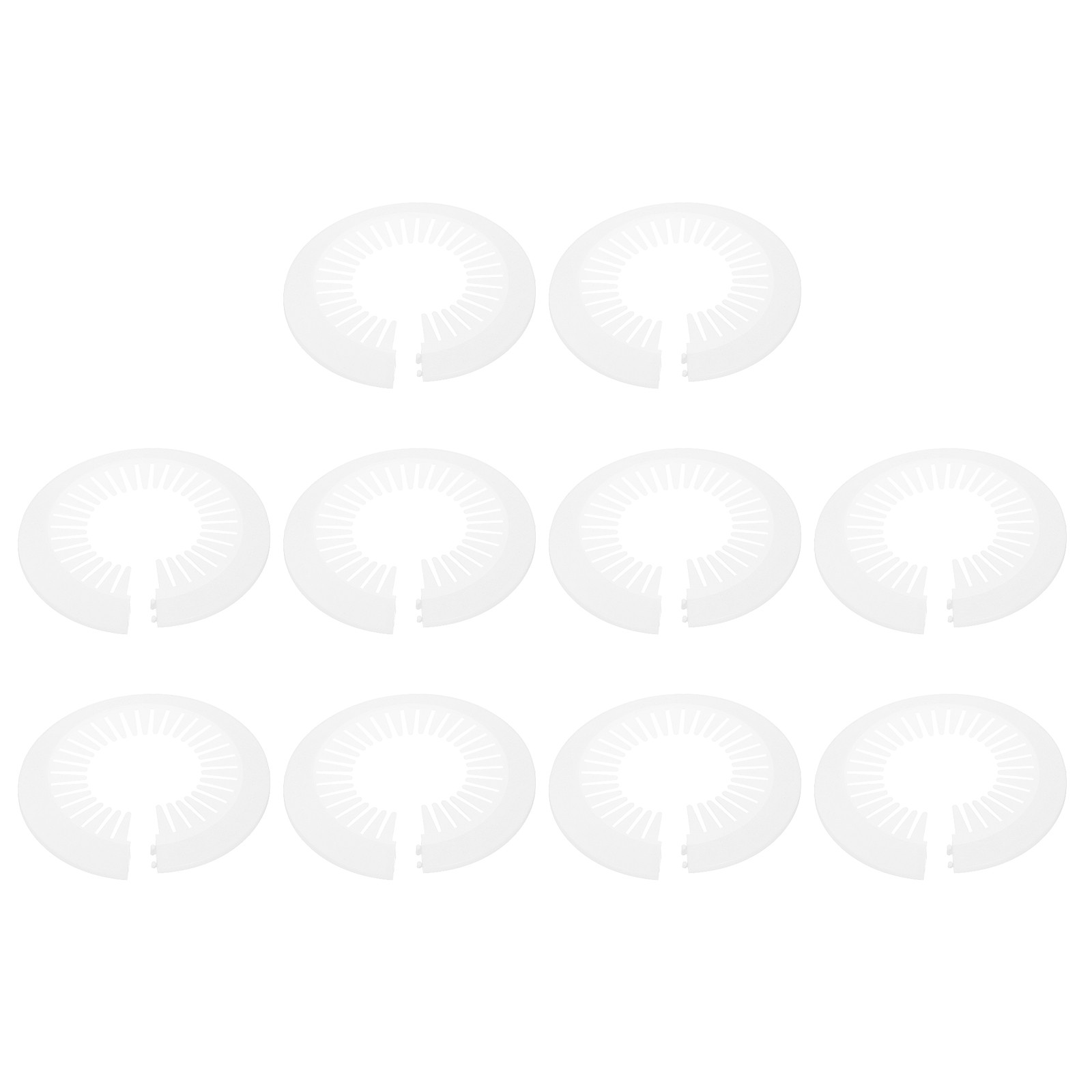 10pcs Flange Pipe Cover Decoration 3.07" to 4.53" Clip-on Wall Hole Cover, White