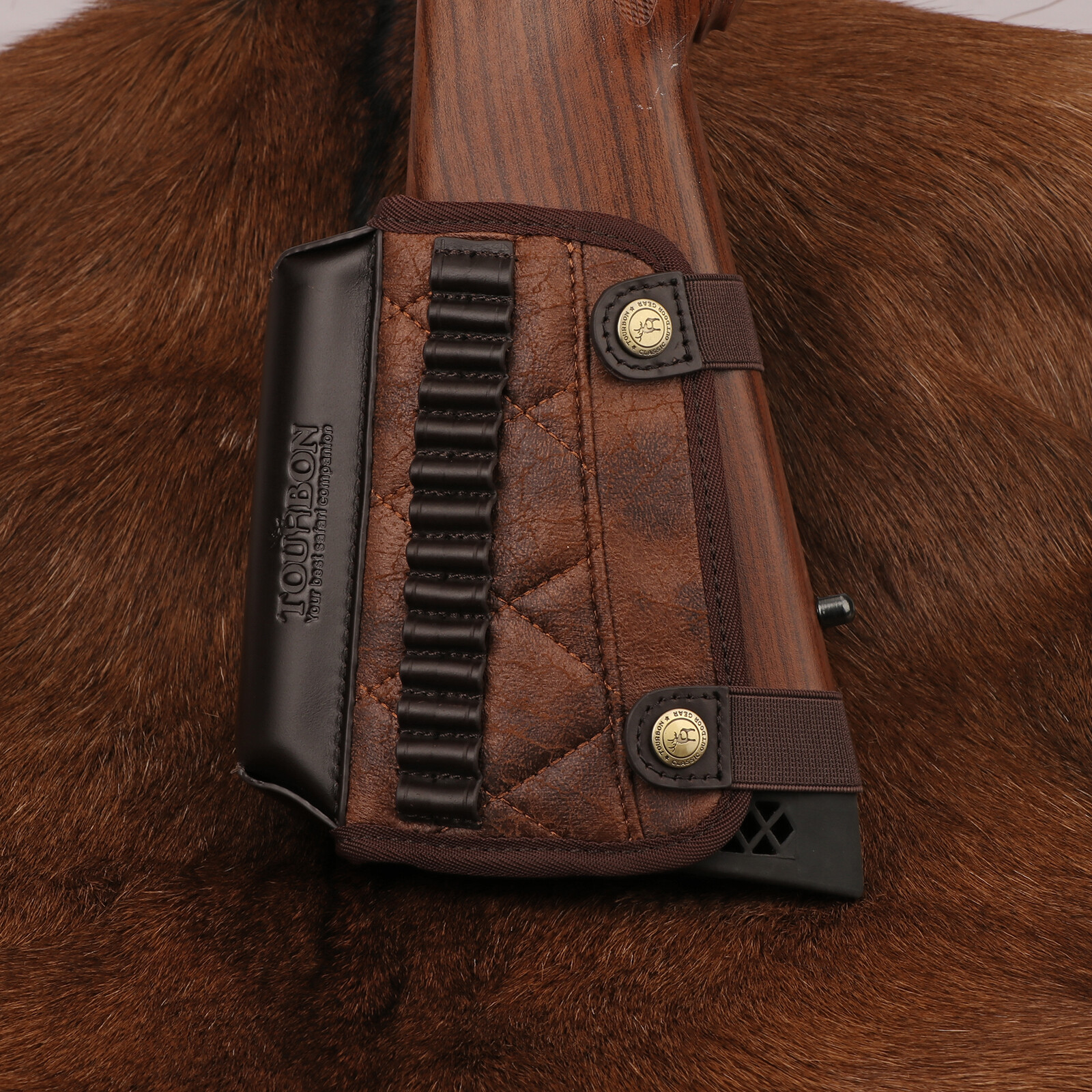 Tourbon Cheek Rest Comb Riser .22LR Cal Rifle Ammo Holder Padded PU& Leather US