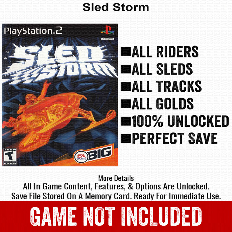 Sled Storm 100% PS2 Memory Card All CHEATS ITEMS