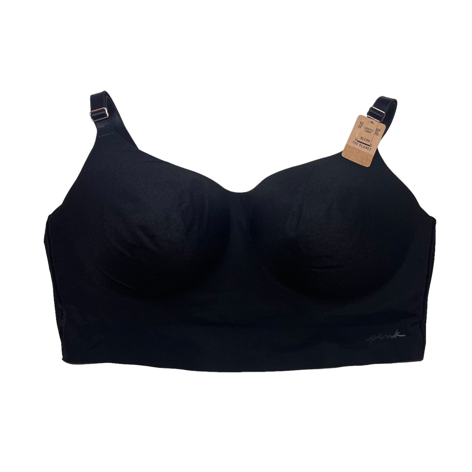 Victoria's Secret PINK Loungin' Wireless Lightly Lined Bra Black Size XL