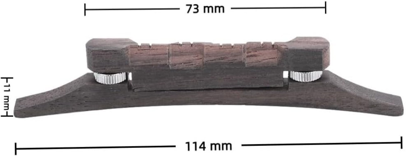 114mm Rosewood Adjustable Compensated Mandolin Bridge Set