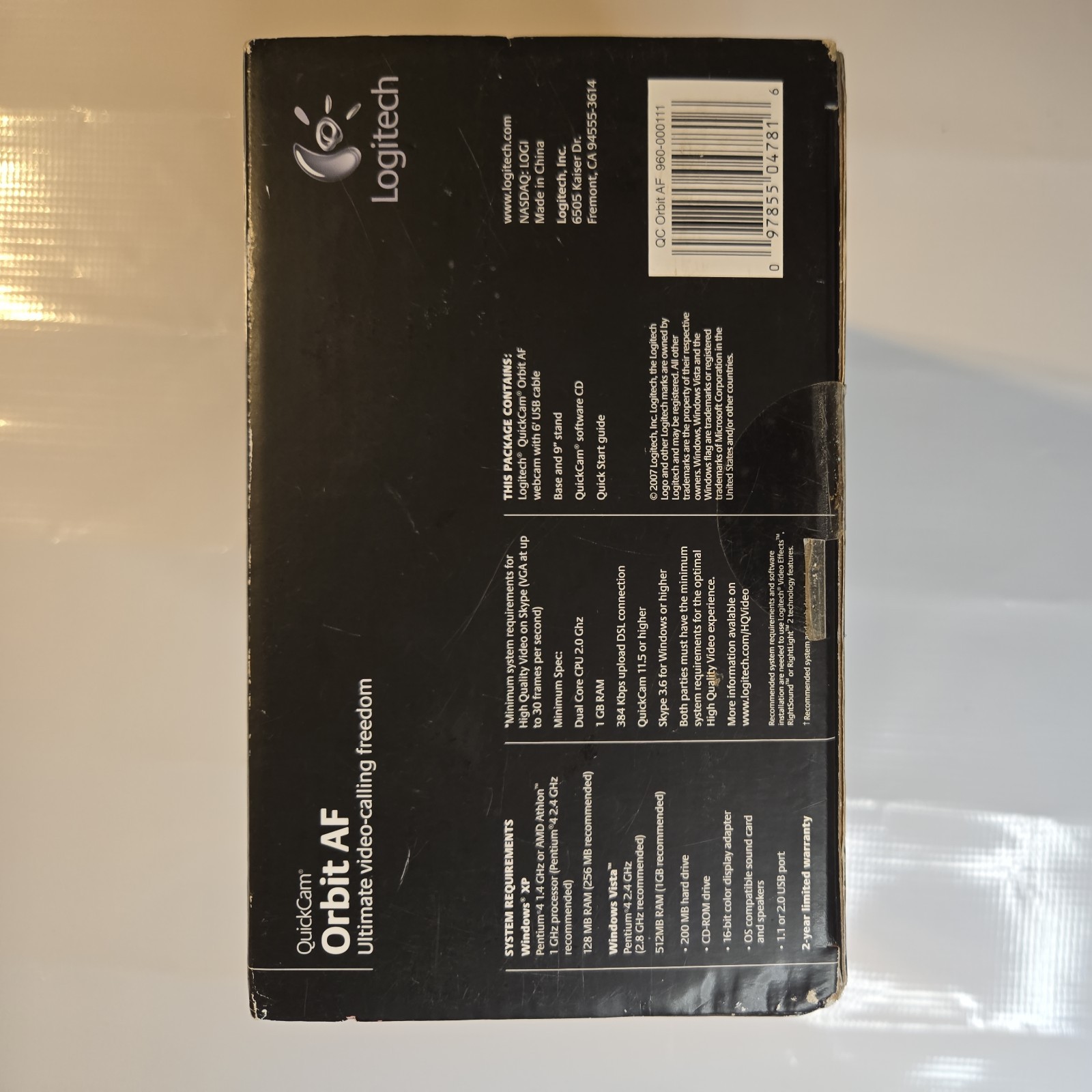Logitech QuickCam Orbit AF Autofocus Motorized Tracking Carl Zeiss Webcam