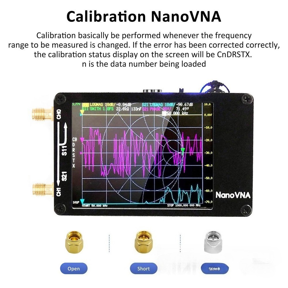 NEW NanoVNA-H PCB Upgraded Version Vector Network Analyzer Support 10kHz-1.5GHz