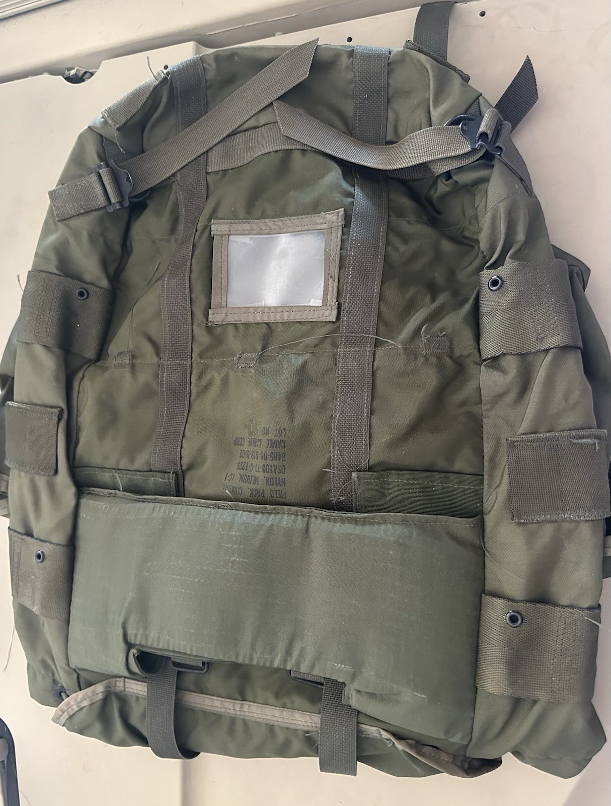 VTG 1977 Combat Field Pack Olive Drab Nylon Backpack Medium No Frame/ Straps
