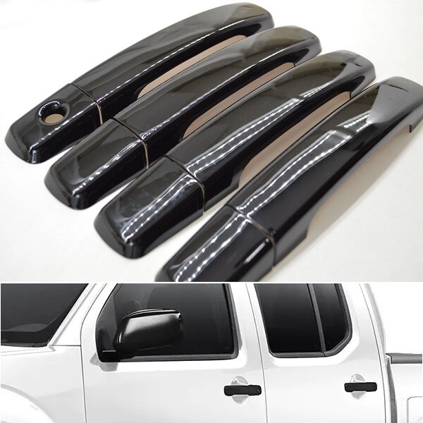For 2005-2020 Nissan Frontier 07-12 Sentra GLOSS BLACK Door Handle Cover Overlay