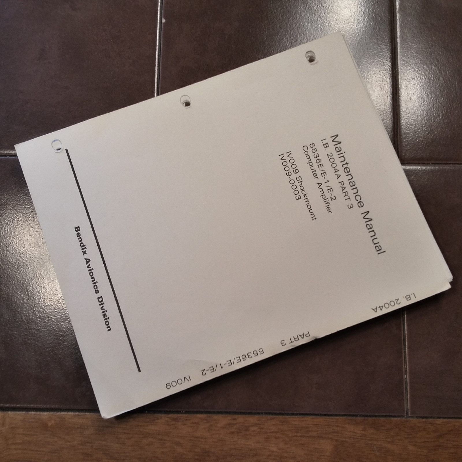 Bendix 5536E, E1 & E2 Autopilot Computer Maintenance Manual