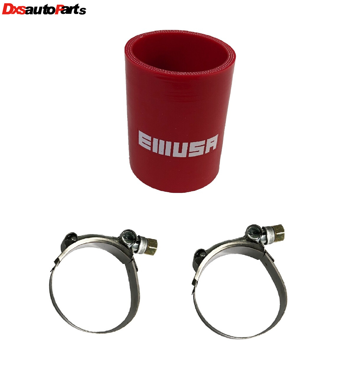 4-Ply Red Silicone Hose Coupler 2" to 2" I.D. Straight + 2pcs Hose Clamp