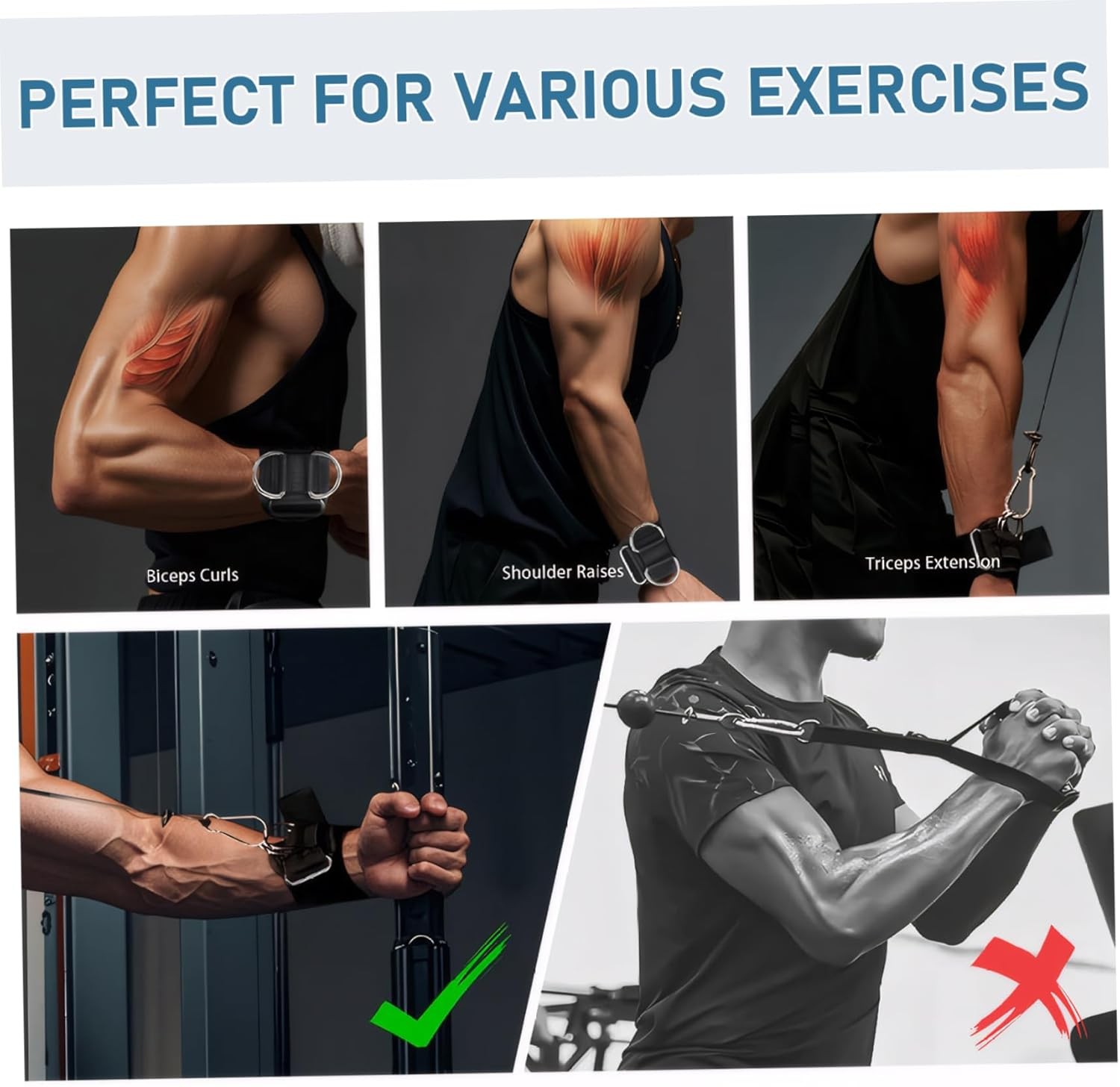 1 Pair Wrist Straps Weightlifting, Black Lifting Straps with Cuffed D Ring