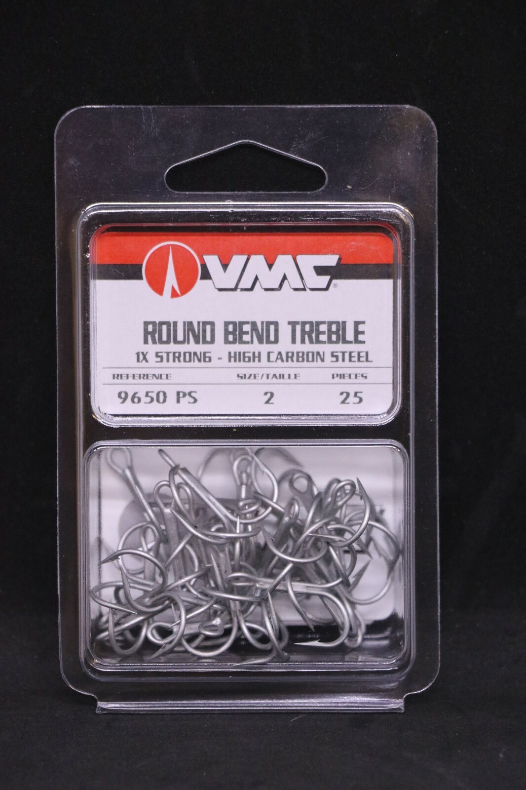 VMC 9650PS Perma Steel Treble Hooks - Size 2 - Pack of 25 - 9650 Carbon Hooks