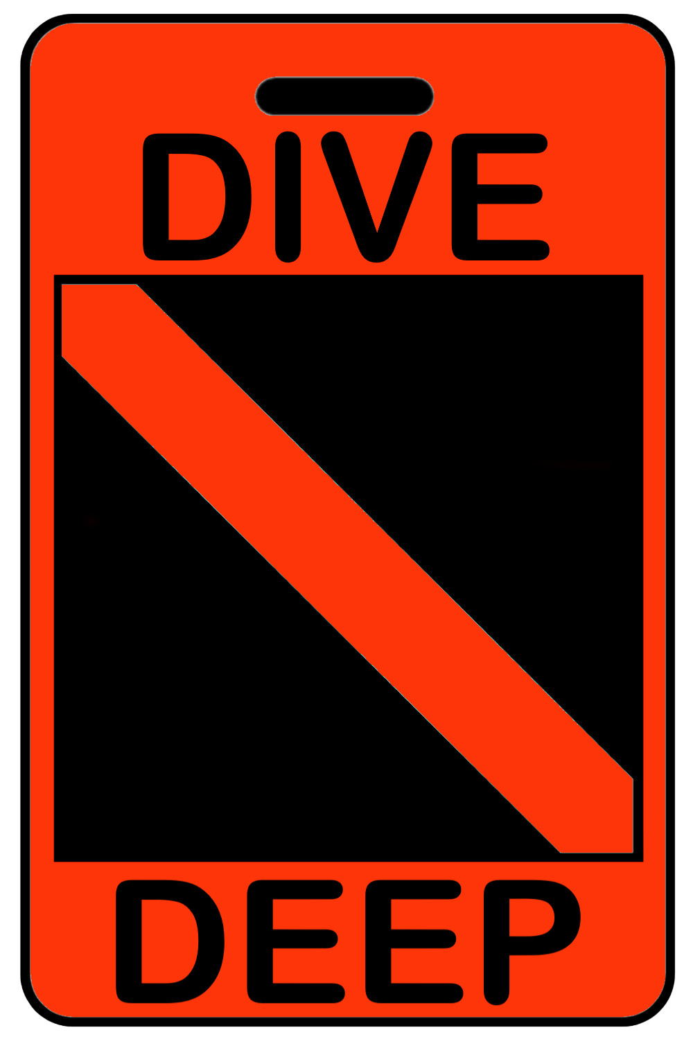Hi-Viz Orange DIVE DEEP SCUBA Diving Luggage/Gear Bag Tag - New