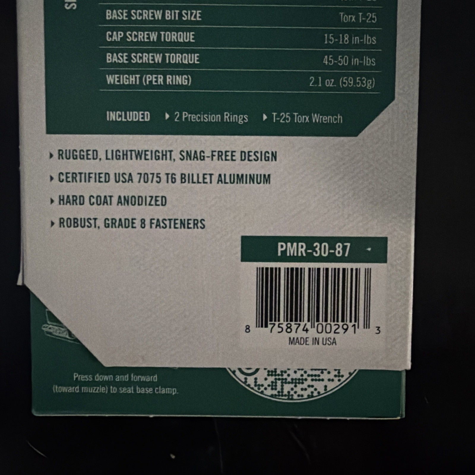 Vortex Precision Matched Rings (PMR-30-87)