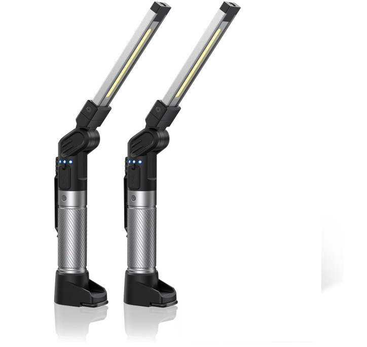 Pack 2, Luz de trabajo 800 lúmenes recargable magnética plegable 3 modos. NUEVO