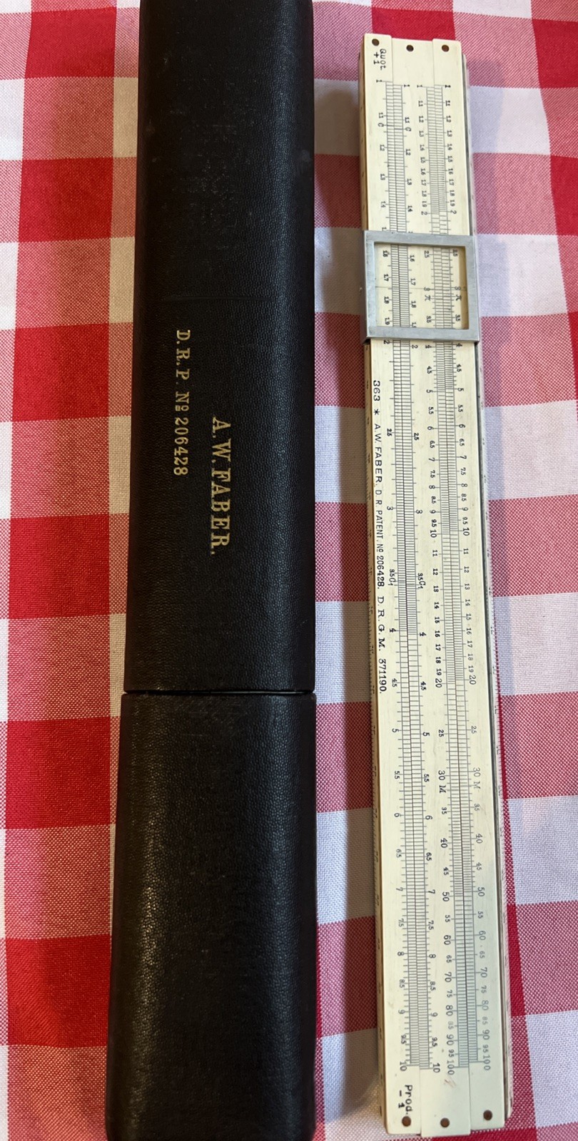 Antique A.W.Faber 363 Model Slide Rule Boxed