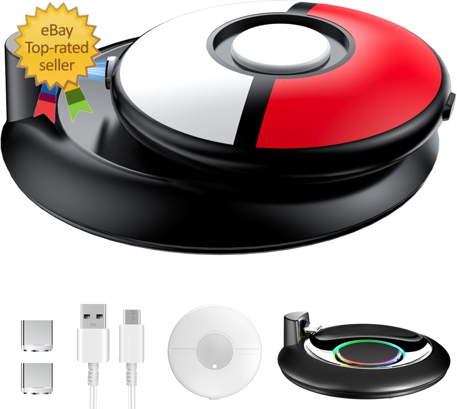 Charging Station for GO plus + 2023, RGB Charging Dock with Protective Case for