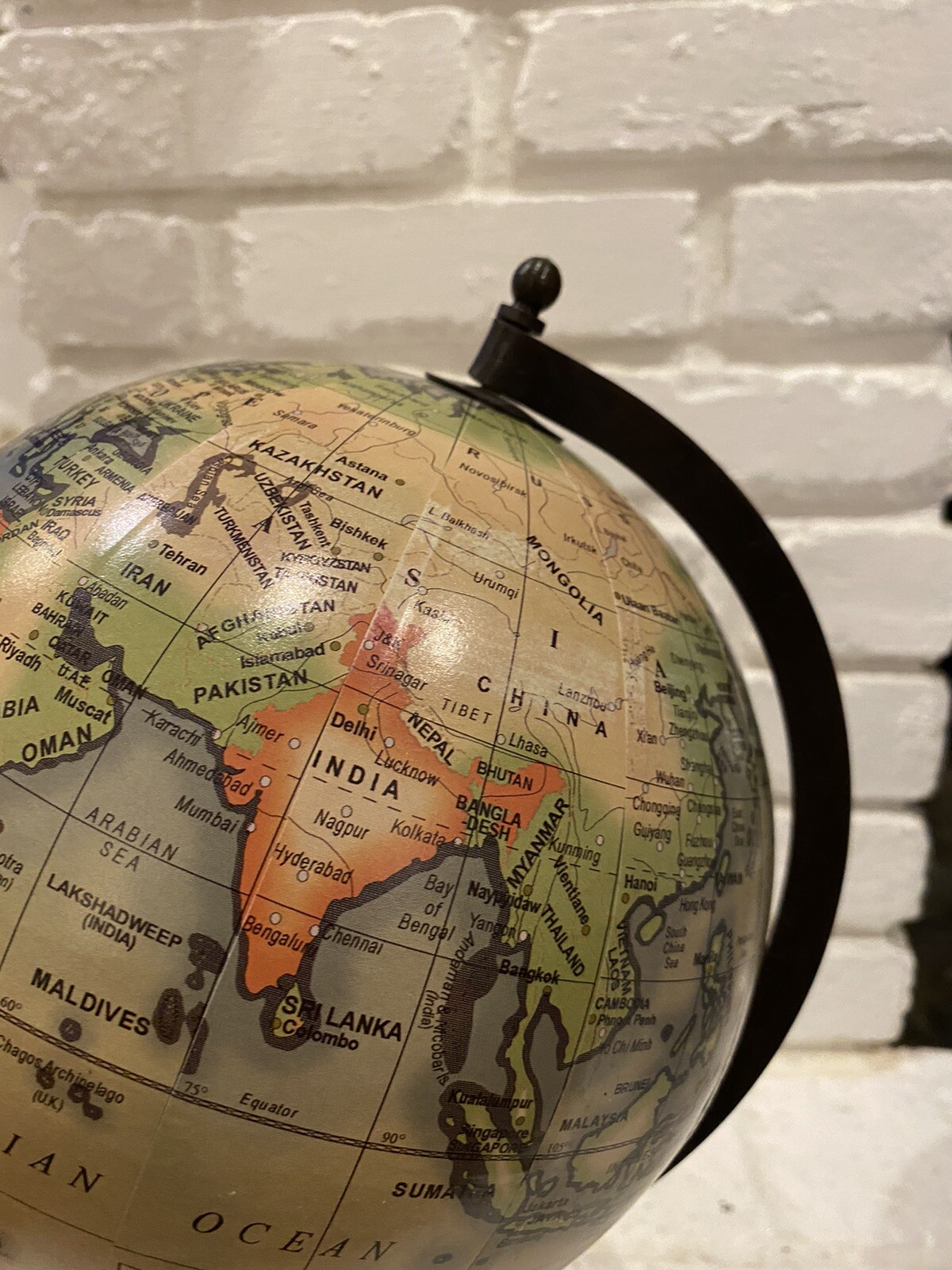 Vintage Small World Table Globe 15.5”