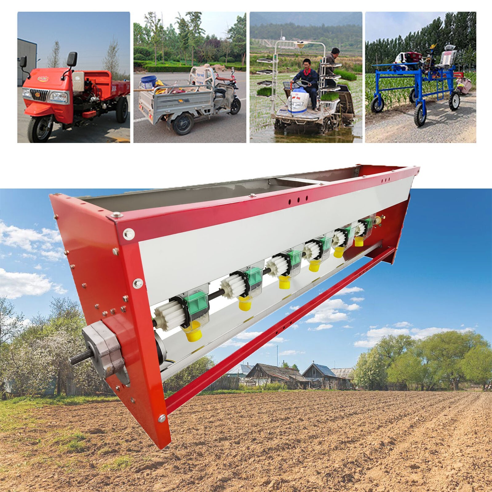 176.37-220.46lbs Rear Fertilizer Spreader Farm Tricycle Rear Speed Adjustable