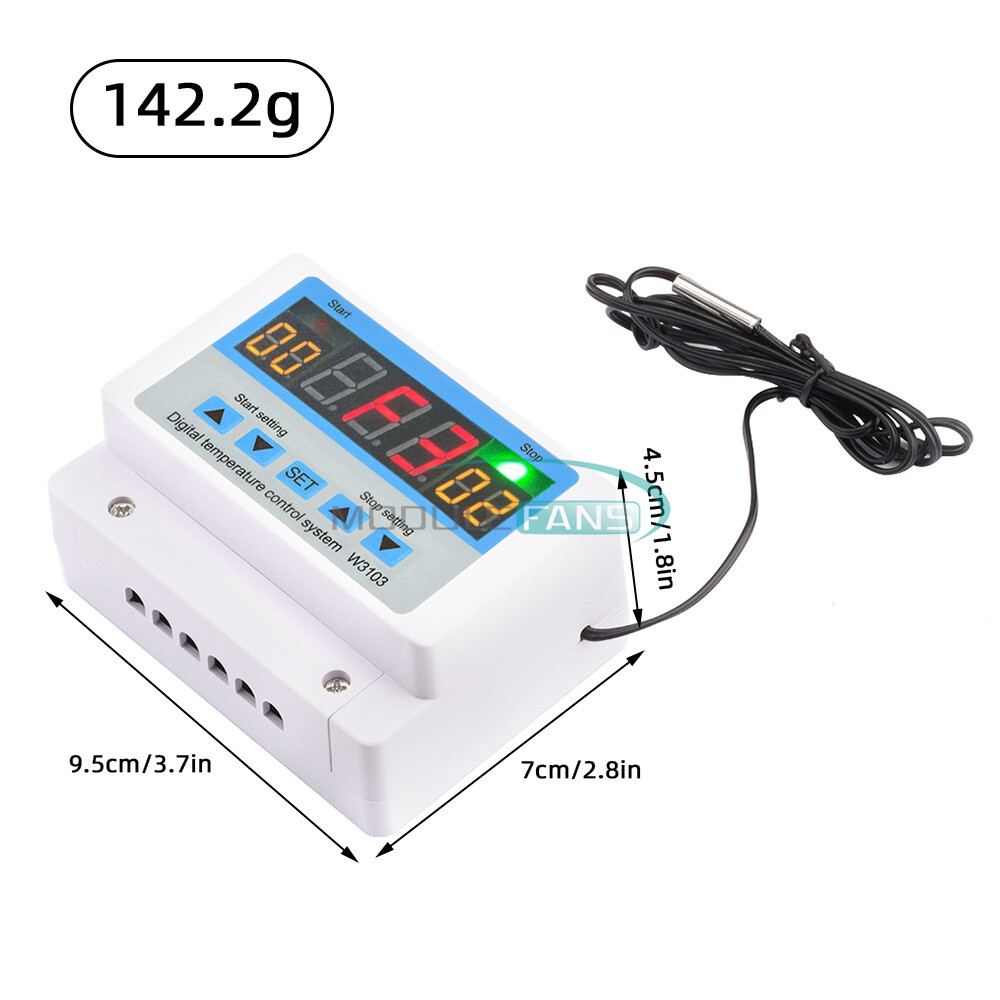 W3103 Digital Wall-Mounted Temperature Controller Thermostat 30A 12V/24V/220V
