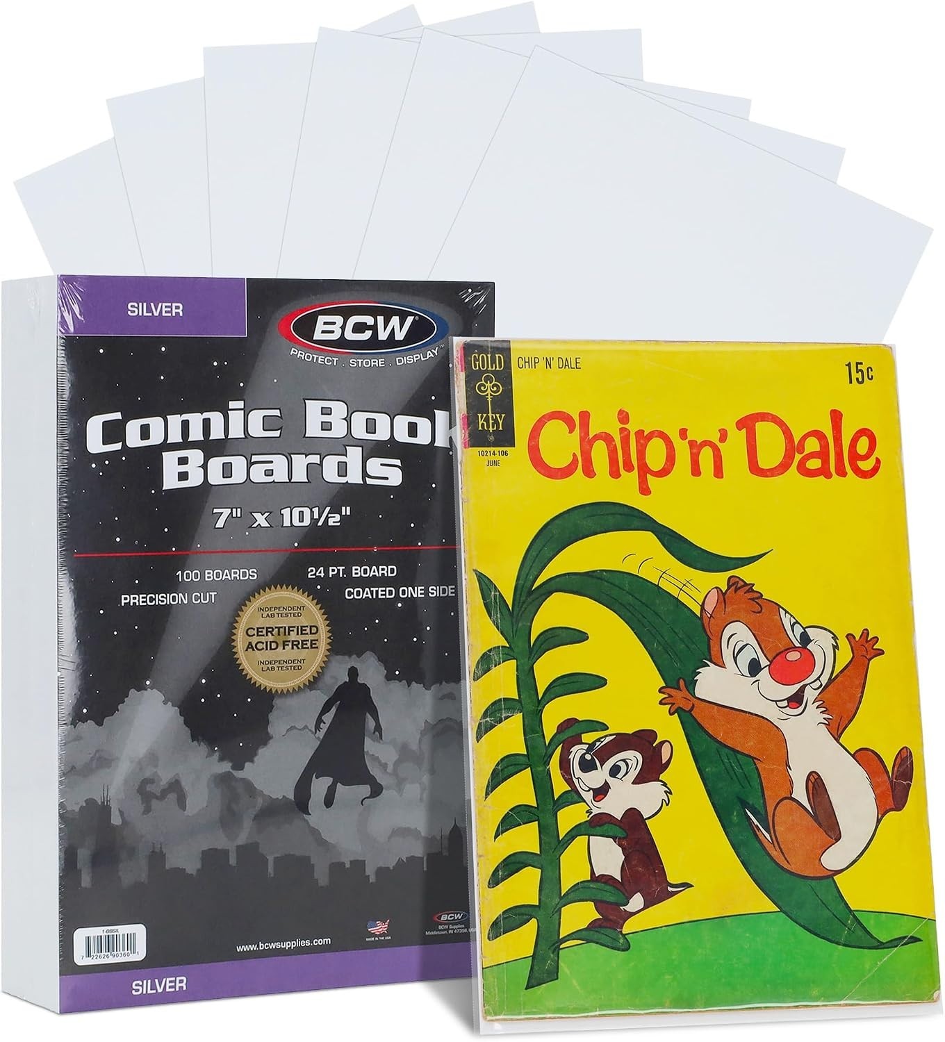 24-Point Comic Book Backing Boards 200-Pack 7" x 10.5" - Dust-Resistant