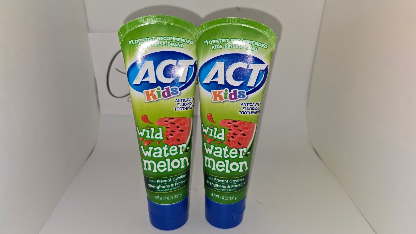 2 Pack ACT Kids Anticavity Fluoride Toothpaste Wild Watermelon 4.6 oz Exp 01/27
