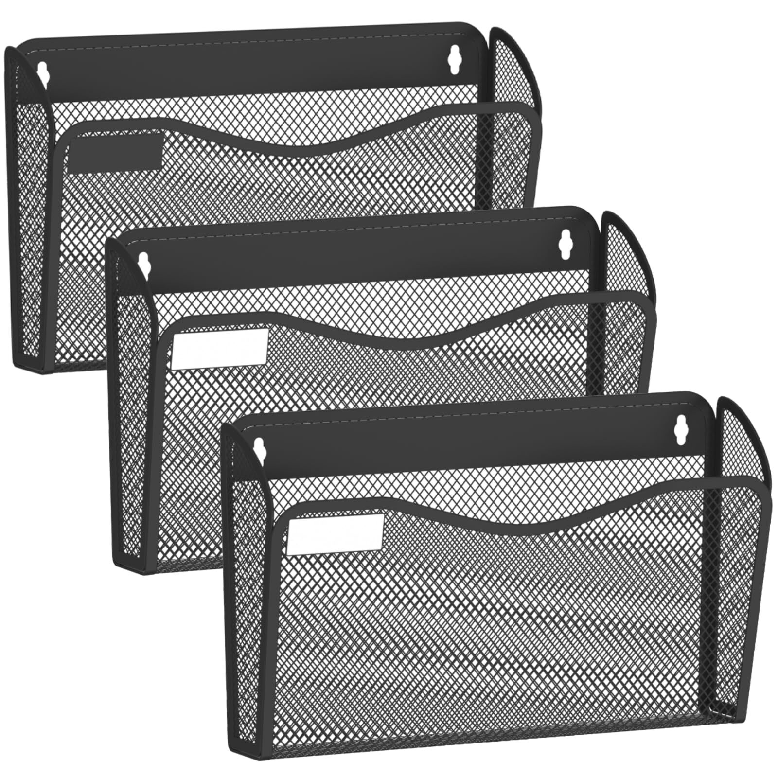 3 Pack Wall File Organizer Mesh Hanging File Storage Document Magazine Rack