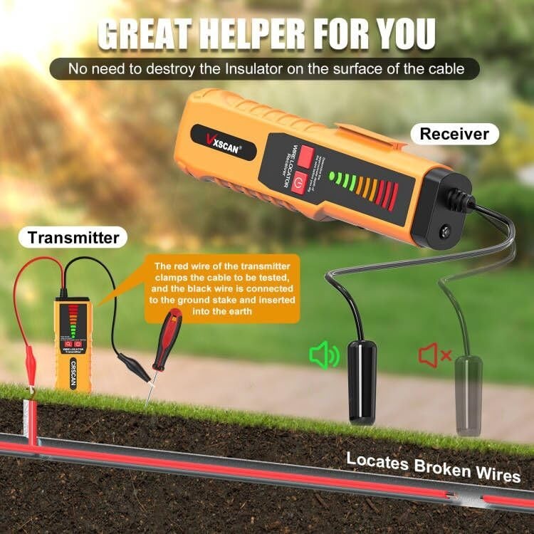 F04 Underground Wire Tracer - Versatile Tool for Detecting Cables & Breakpoints