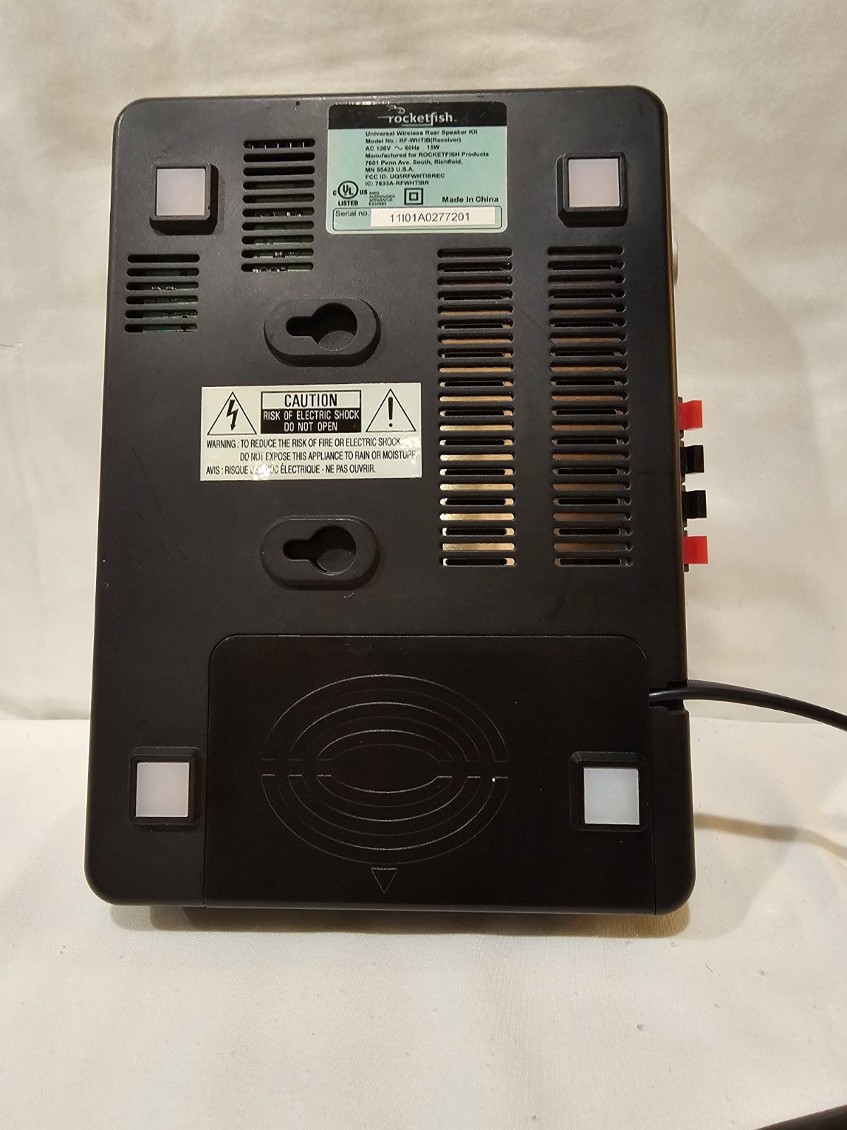 RocketFish RF-WHTIB Wireless Rear Speaker Kit - RECEIVER ONLY UNTESTED