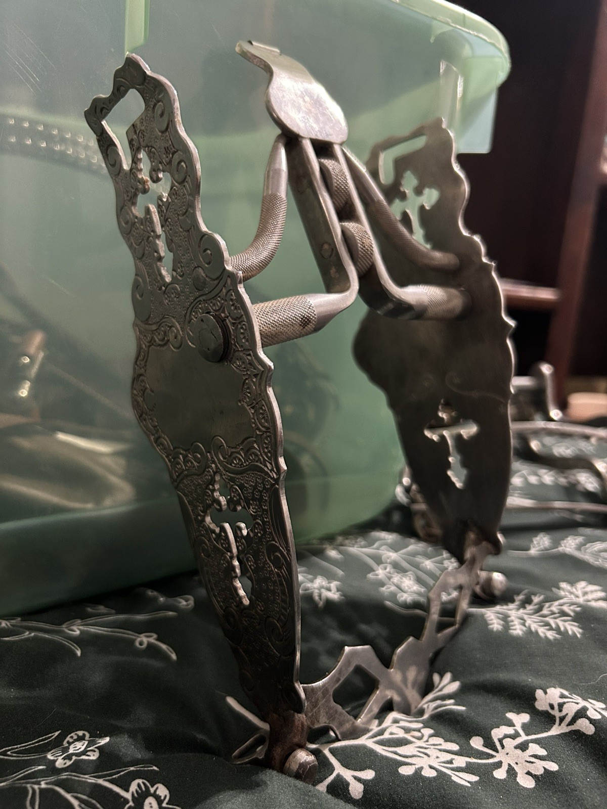 Unique handmade vintage western spade bit with cross design