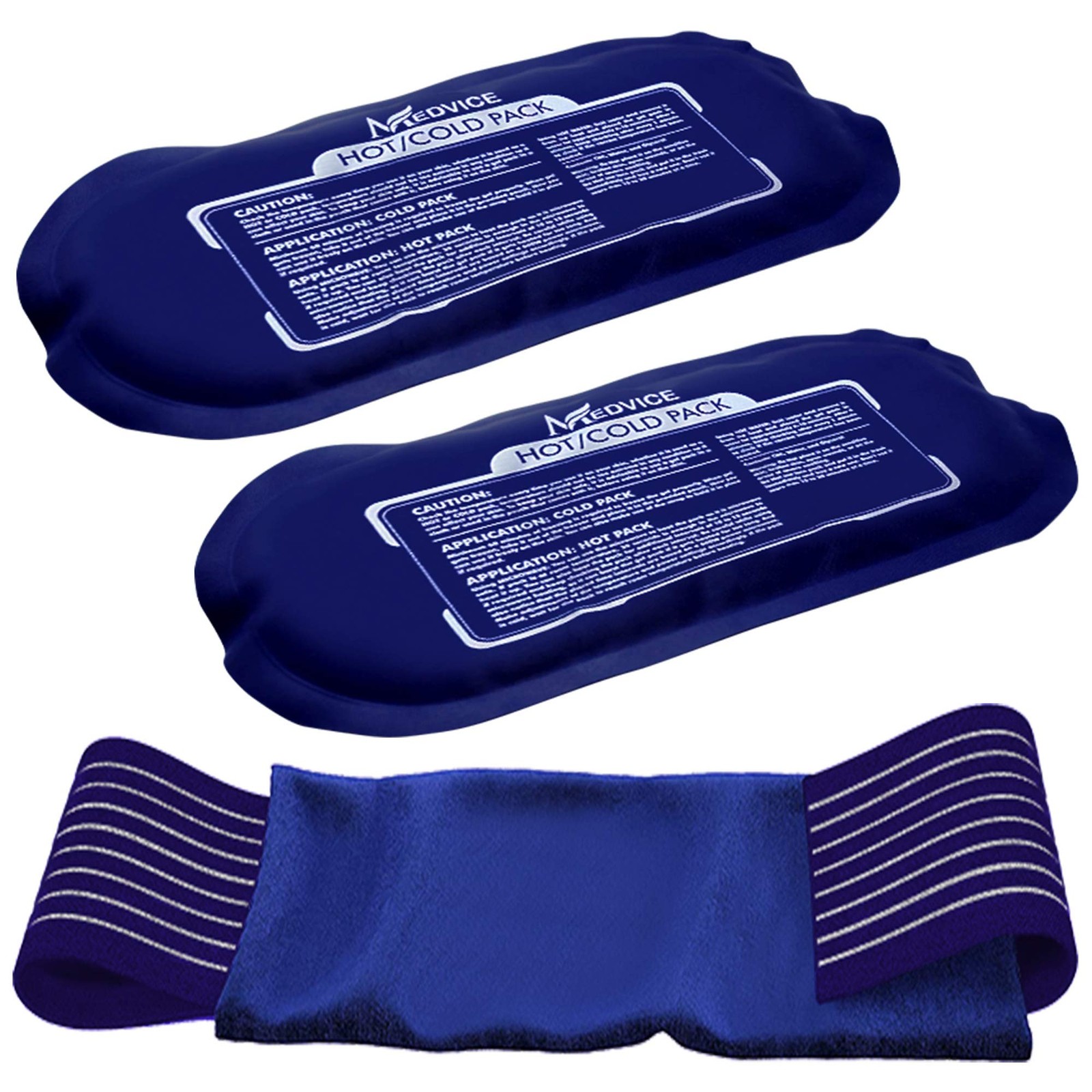 Reusable Hot and Cold Ice Packs for Injuries (3-Piece Set), Joint Pain, Muscl...
