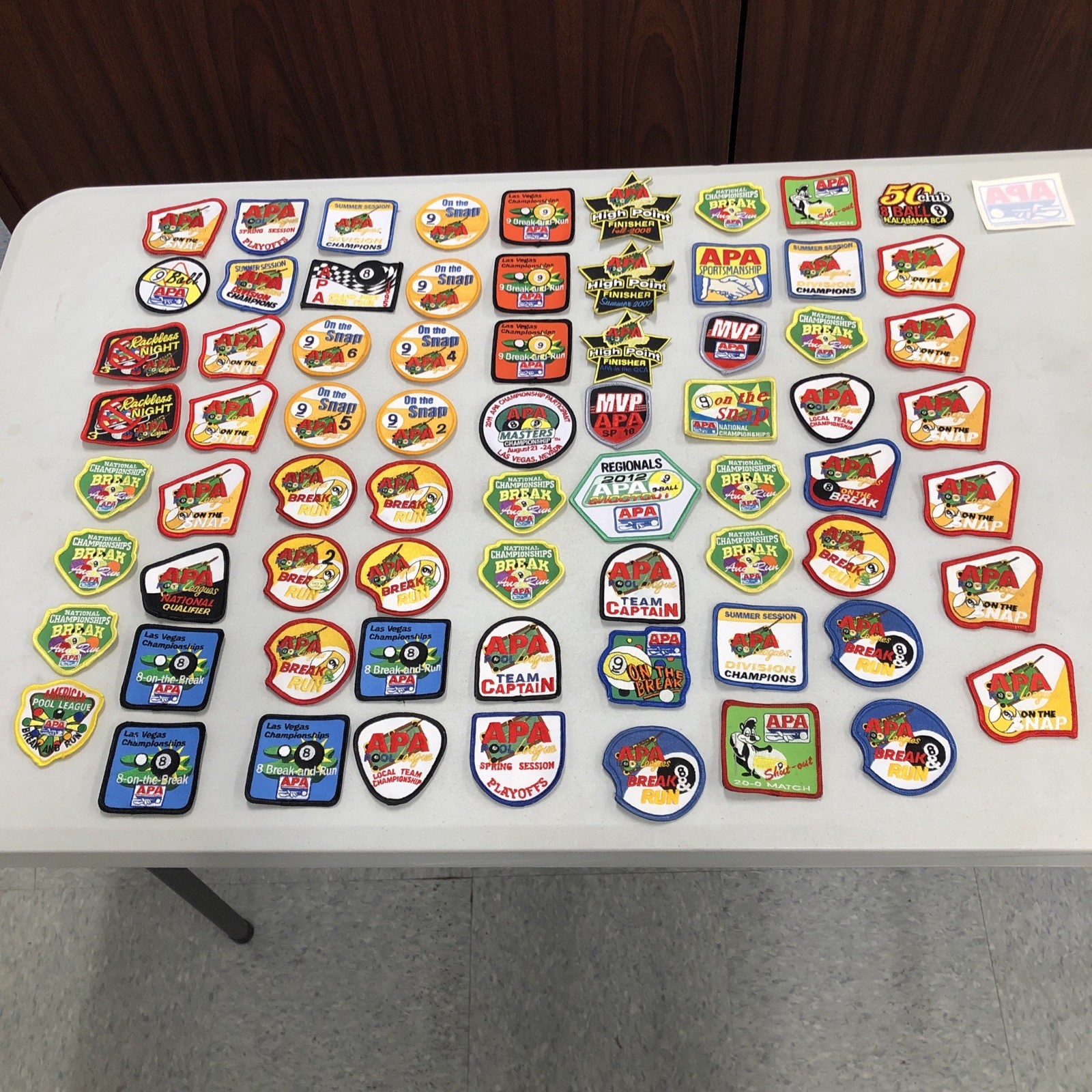 New 71 Patches Rare Vintage Variety of APA Billiards Pool League Patches (#1 Zip