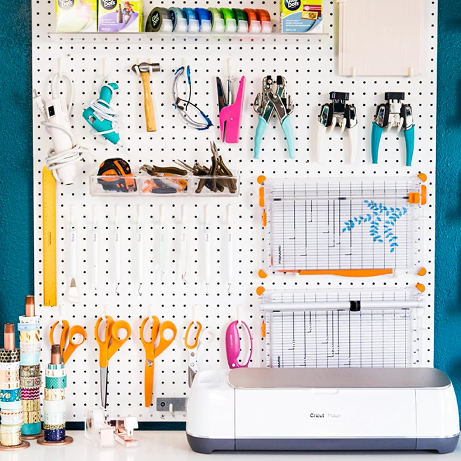 2 Pcs Pegboard, Metal Pegboard Wall Panels - Pegboard Wall Organizer System - Pe