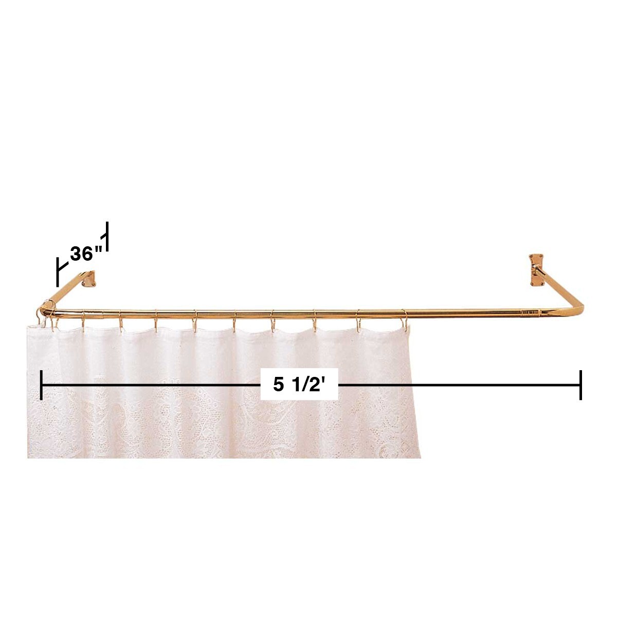 Shower Curtain Rod Bright Solid Brass 3 Sided Shower Rod Renovators Supply