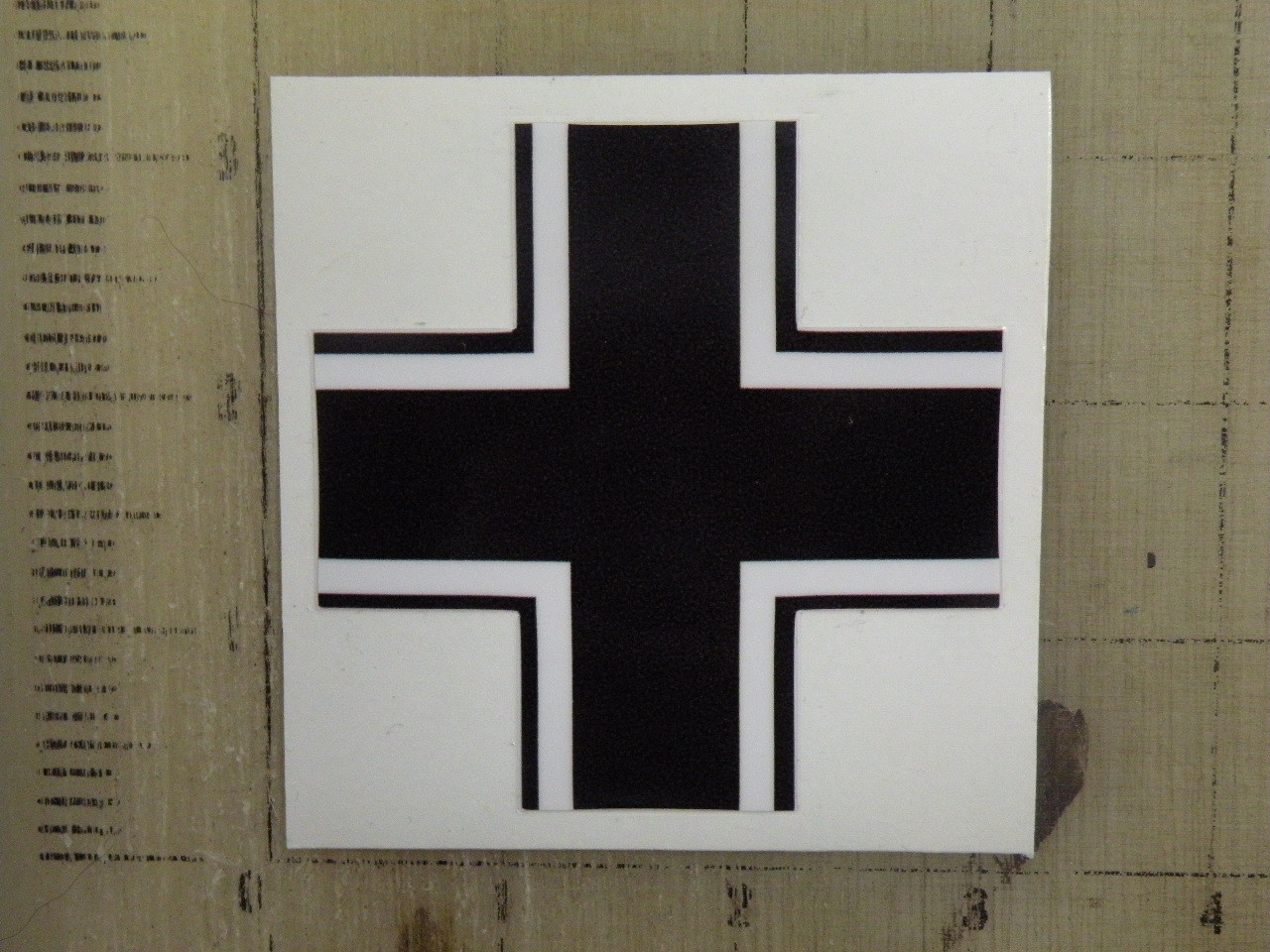 Vintage German Balkin Cross sticker decal sign 3"