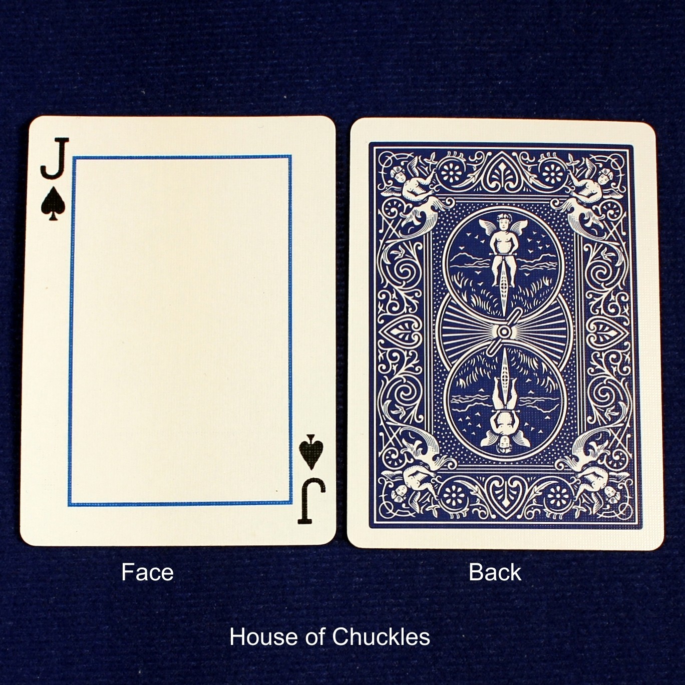 Jack of Spades Frame, Bicycle Printed Gaff Card, Blue