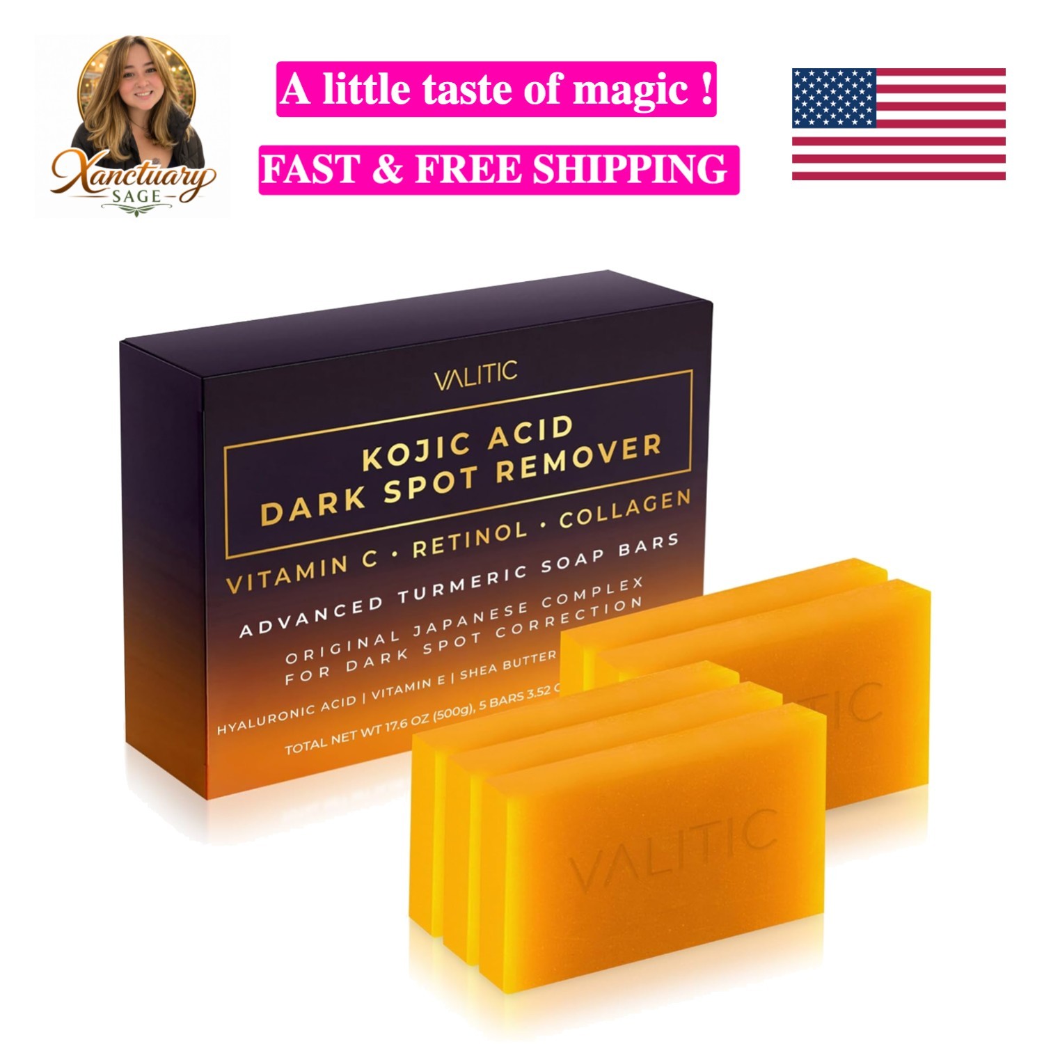 Revitalizing Kojic Acid Soap with Turmeric & Shea Butter - 5 Bars for All Skin