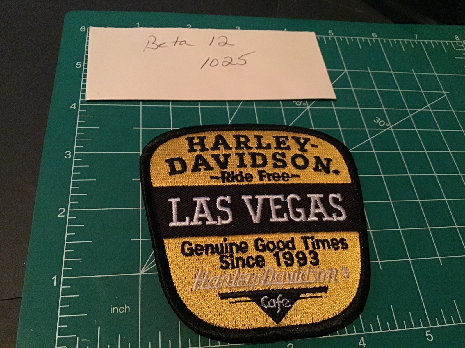 Vintage Harley Davidson Emblem Patch Las Vegas Ride Free Cafe New Old Stock