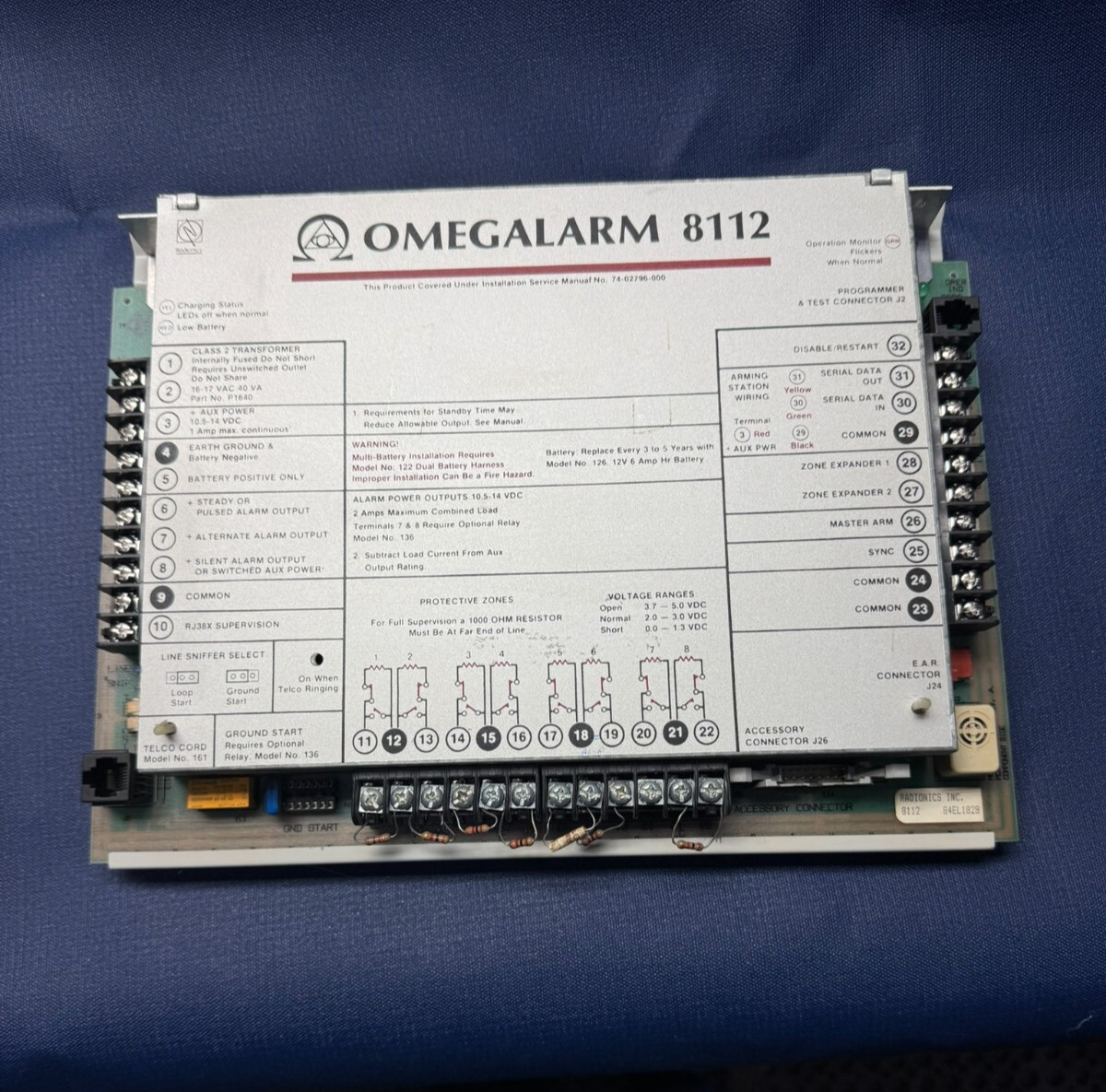 Radionics - Omegalarm 8112 - 84EL1828 - Alarm Control Panel