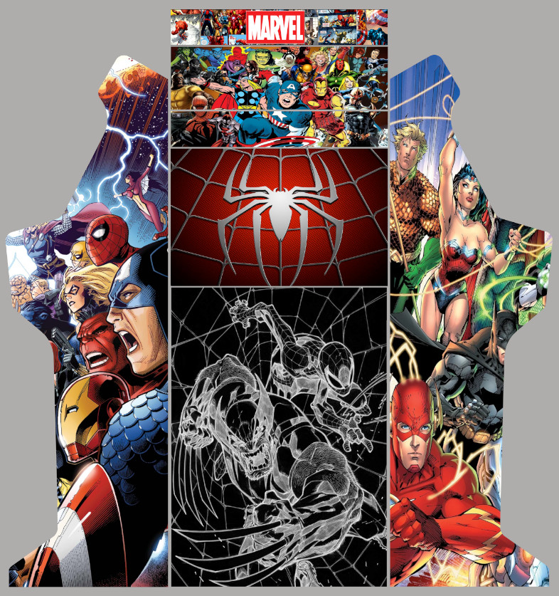Bartop Graphics Cabin Arcade Stickers Pandora Box Marvel
