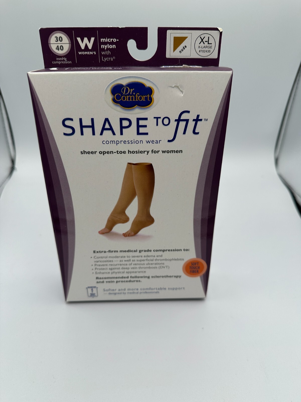 Dr Comfort Shape to Fit Women's Beige Knee Highs 30-40 mmHg Womens XL brand new