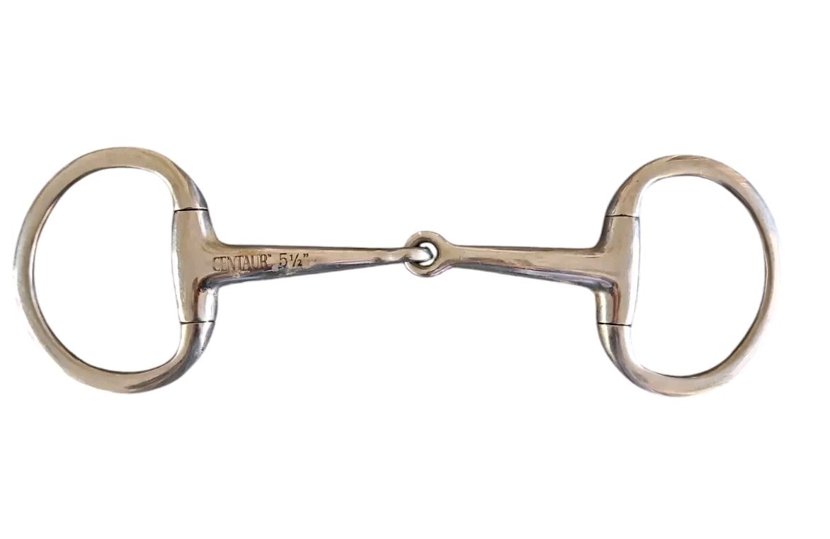 Centaur Jointed HORSE Flat  Eggbutt Snaffle Bit -Stainless Steel -Size  5  1/2"