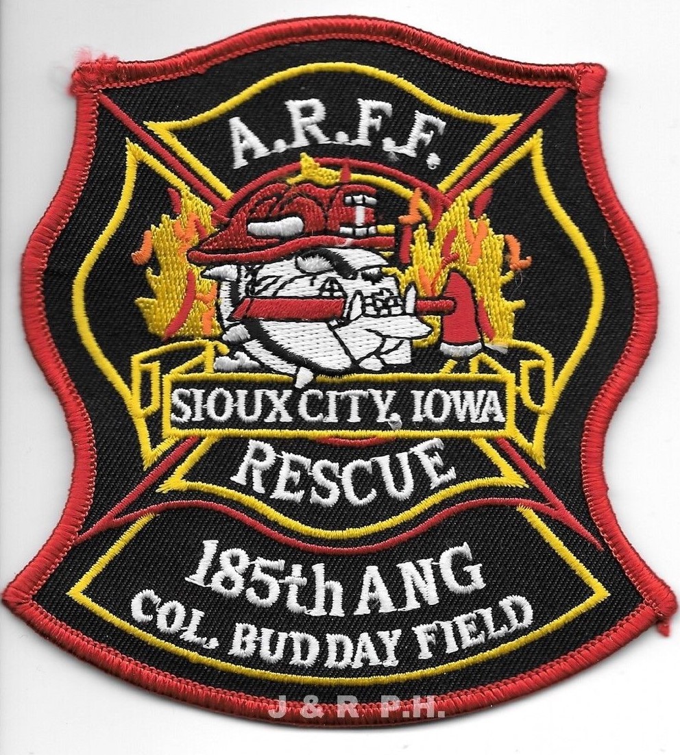 185th A.N.G. - A.R.F.F.  Bud Day Field, Sioux City, IA (4.25" x 4.5") fire patch