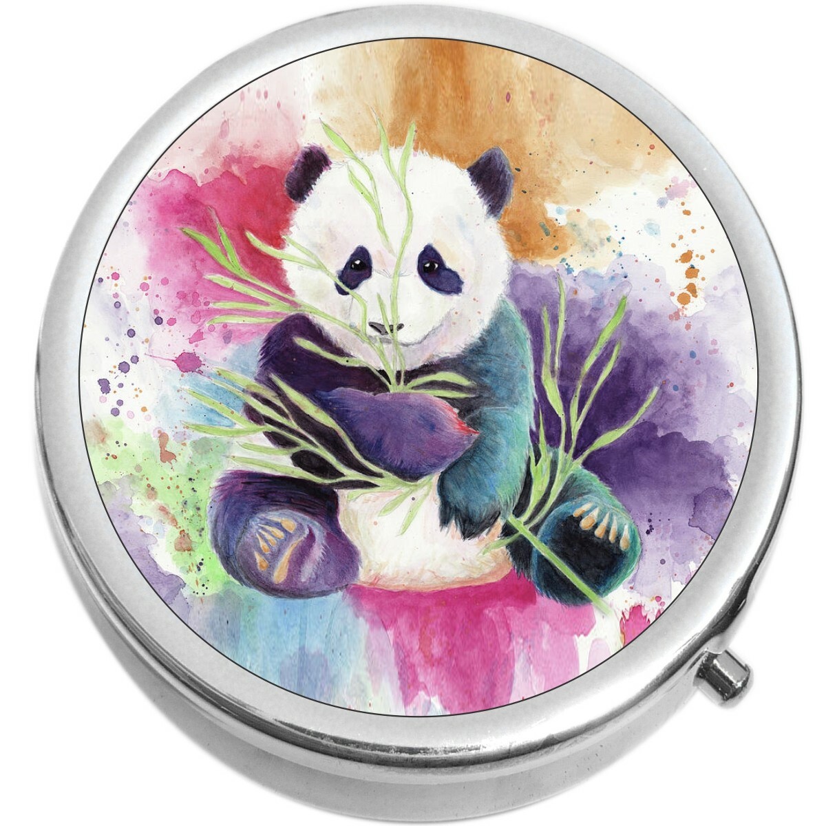 Panda Watercolor  Medicine Vitamin Pill Box