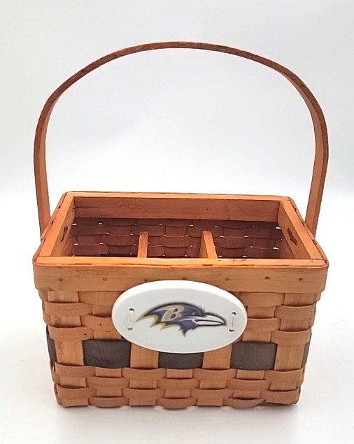 Ravens Woven Wicker Cutlery Napkins Utensil Condiment Holder Handled Basket