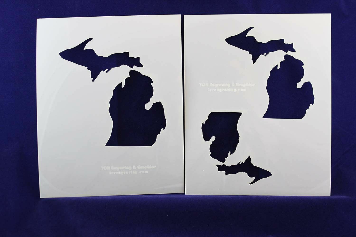 State of Michigan 2 pc Stencil Set-Mylar 14 Mil 4",5', 6" - Painting /Crafts/ Te