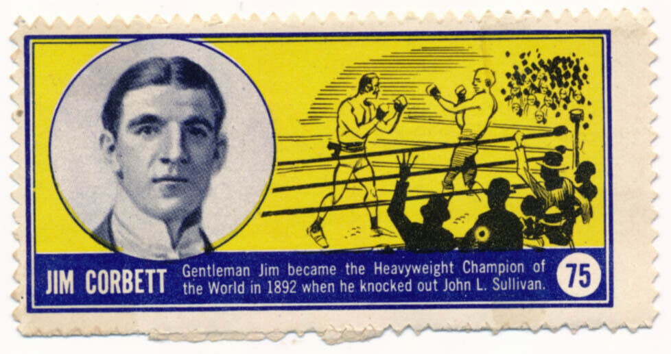 1963 Topps Famous Americans Stamp Boxer Gentleman Jim Corbett Boxing