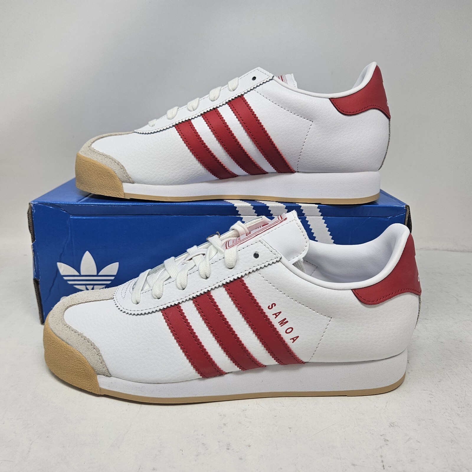 Men's Adidas Originals Samoa Casual Shoes / White Scarlet Red / JH9079 / Size 9