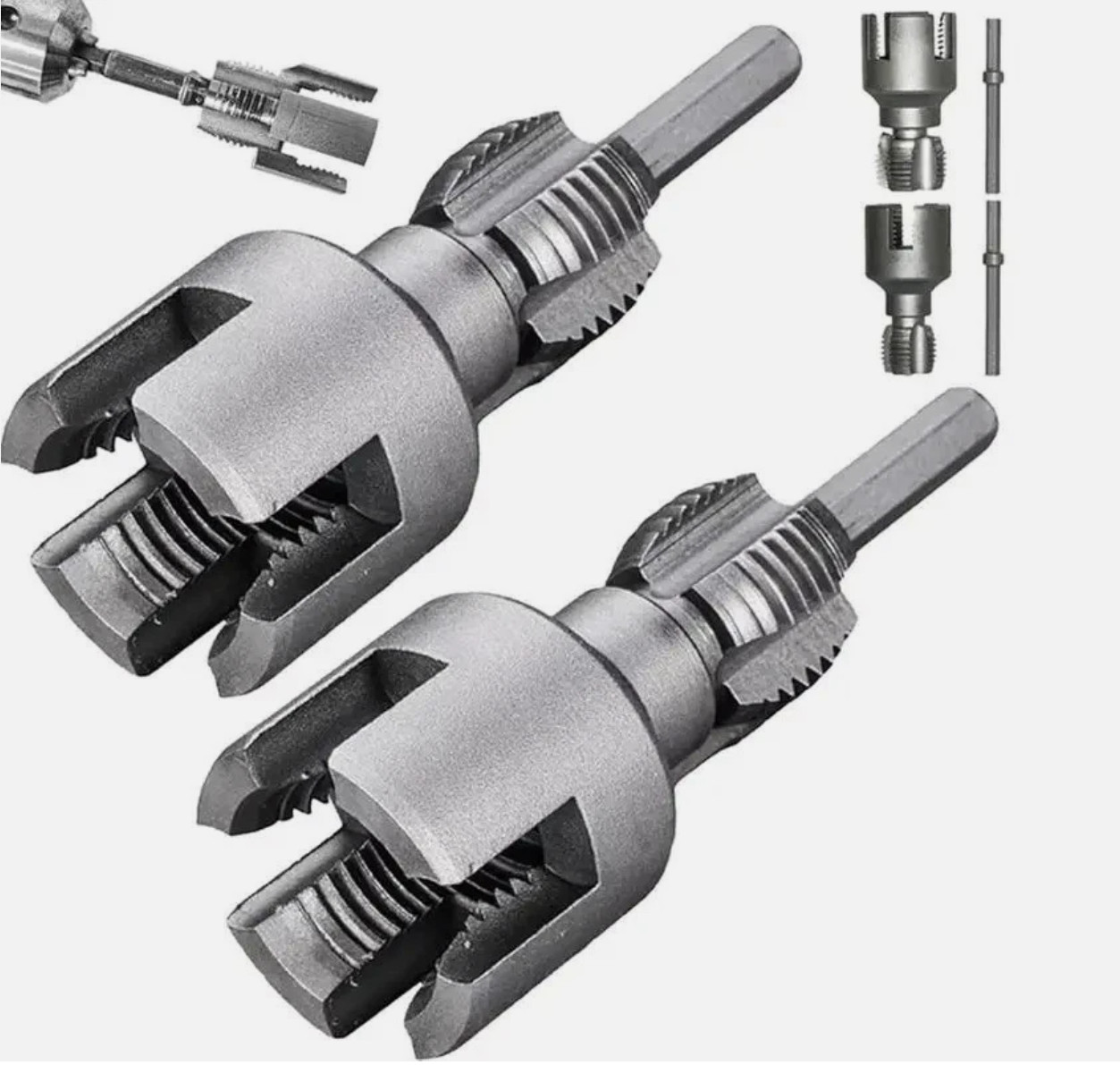 2Pcs 1/2''&3/4'' Water Pipe Integrated Internal & External Pipe Threading Tool