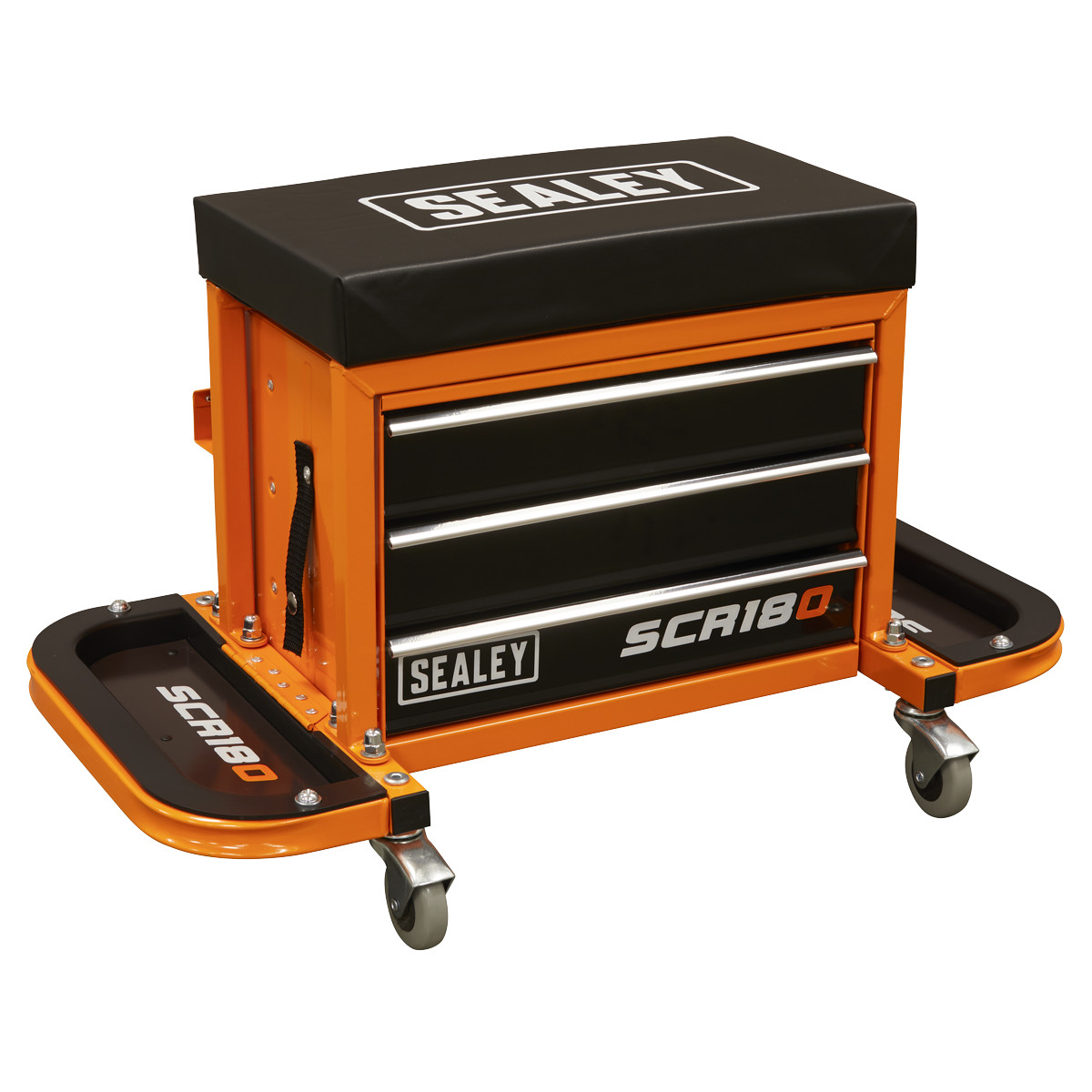 Sealey Mechanics Utility Seat & Tool Box Storage Organiser - Orange SCR18O