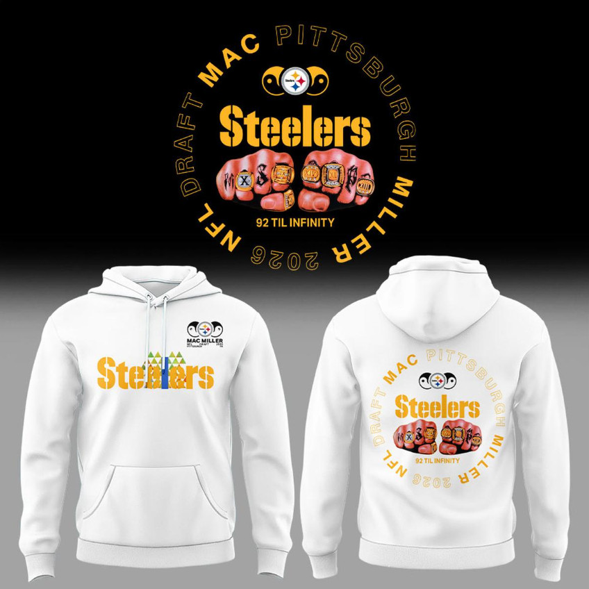 HOT! Pittsburgh Steelers x Mac Miller 2026 White Hoodie T-Shirt All Size